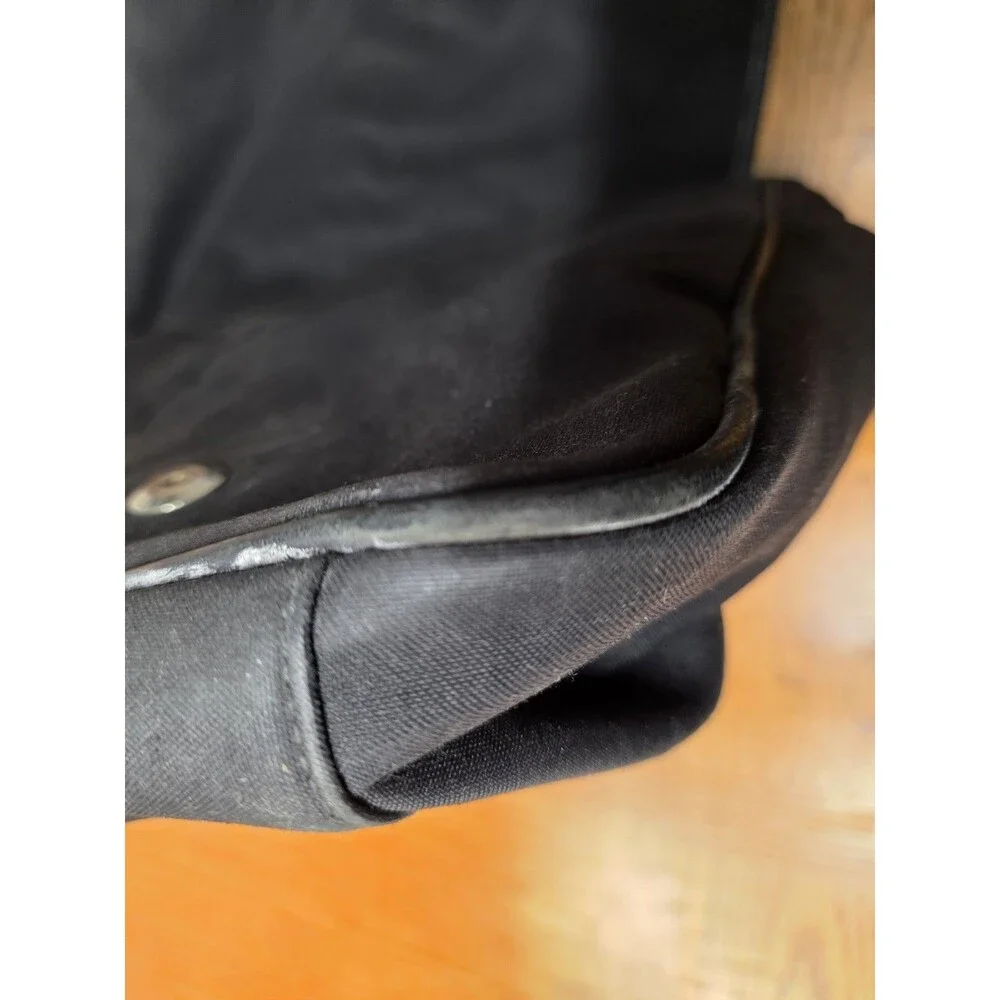 Coach Black Nylon Leather Trim Computer Messenger Tote Laptop Crossbody 6437 B